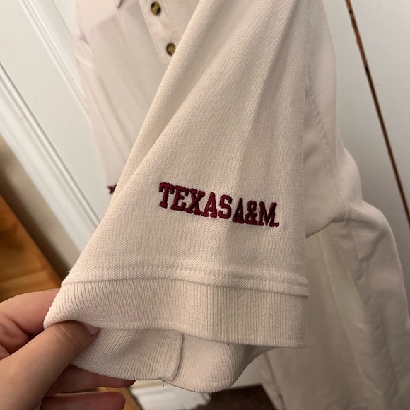 A&M White Polo Shirt with Maroon Embroidery - Picture 3 of 3